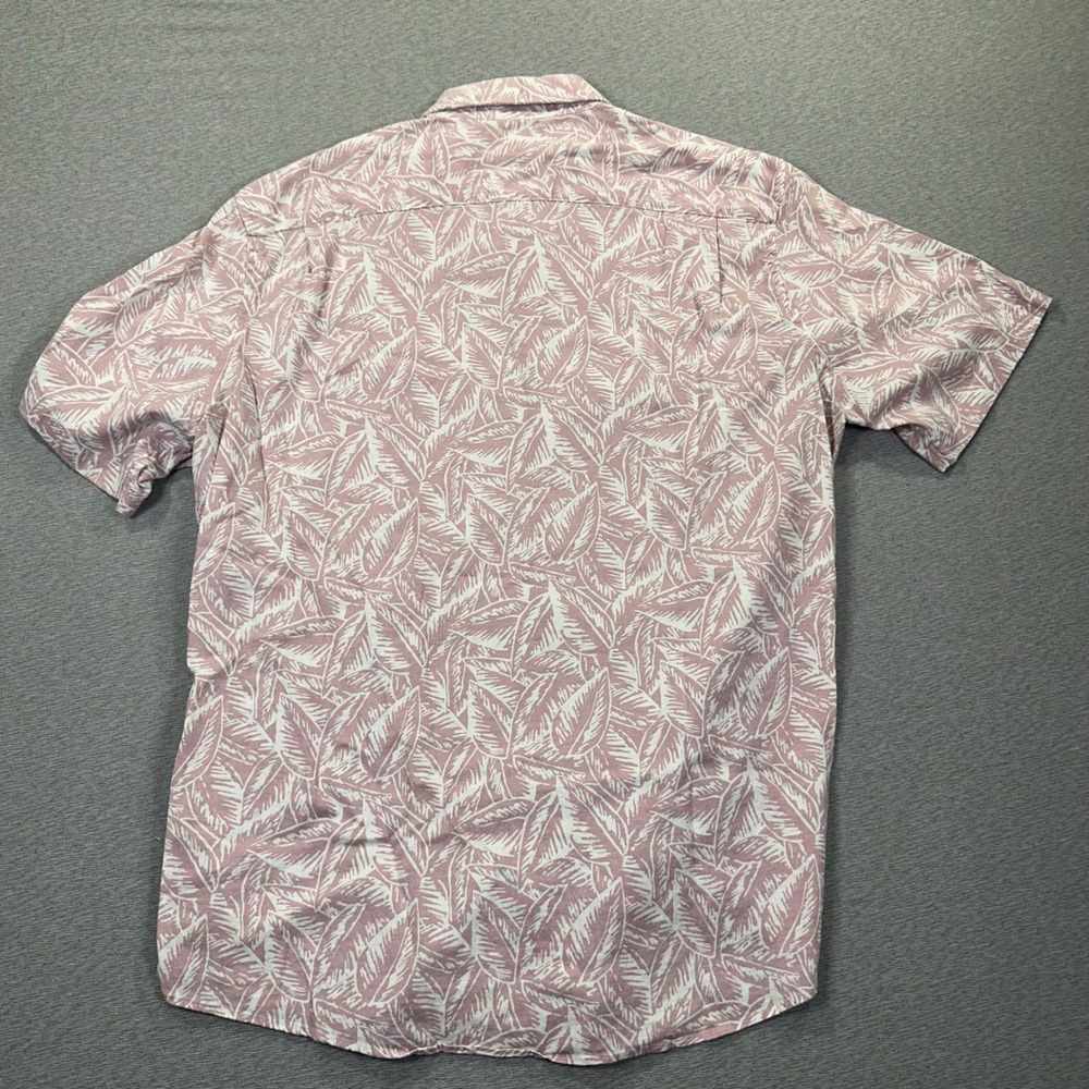 Faherty Shirt Men's L Pink Floral Short Sleeve Button Down Casual Hawaiian AOP - Picture 7 of 8